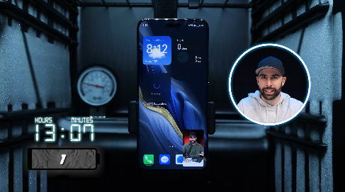 A cell phone with a person's face on it

Description automatically generated